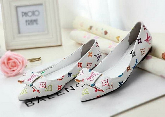 LV Shallow mouth flat shoes Women--028